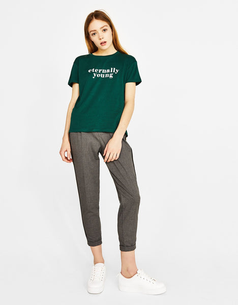 Ecologically grown cotton T-shirt with slogan