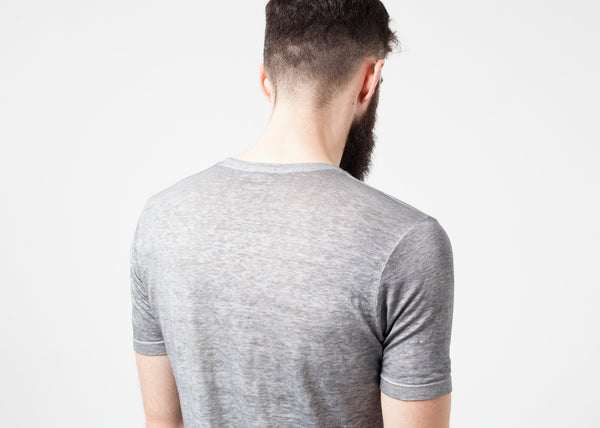 Linen T-shirt in Dolphin